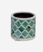 Wood Bone Inlay Mughal Design Candle Holder - Image 4