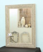 Home Decorative Wood Bone Inlay Mughal Design Mirror Frame And Luxury Handmade Antique Wood Bone Inlay Mirror Frame - Image 5