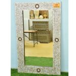Leelawati Arts Wood Mother of Pearl Mirror Frames / Round Living Room Wall Home Décor Mirror Frames