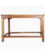 Leelawati Arts : Home Decorative Wooden Bone Inlay Black Floral Pattern Console Table / Home Decor Wood Bone Inlay Console Table - Image 4