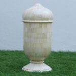 Leelawati Arts : Round Shape White Color Vase Design Storage Box