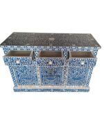 Mother of Pearl Sideboard Buffets Door Drawer Cabinet - Image 3