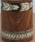 Antique Wood Inlay Hand Painted Table Decorative Home Decorative Pen Holder - Image 2
