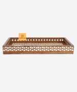 Leelawati Arts : Home Decorative Grey Wood Bone Inlay Tray / Home Fablous Decor Serving Tray - Image 3