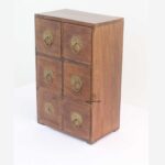 Antique Wooden Brass 6 Drawer Jewelry Storage Box