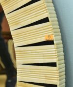 Leelawati Arts Wood Bone inlay Carved Design Mirror Frames / Round Living Room Wall Décor Mirror Frames - Image 3