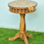 Leelawati Arts : Home Decorative Wood Bone Inlay Round Coffee And Table
