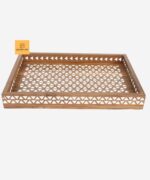 Leelawati Arts : Home Decorative Grey Wood Bone Inlay Tray / Home Fablous Decor Serving Tray - Image 2