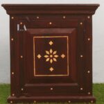 Wooden Bone Inlay Door bedside Table