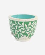 Wooden Bone Inlay Flower Design Bowl