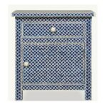 Leelawati Arts : Home Decor Blue Bone Inlay 1 Drawer 1 Door Bedside Table / Customized Bedside Table - Image 2