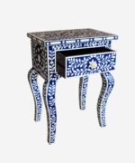 Blue Bone Inlay Bedside Table