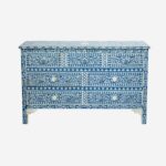 Bone Inlay Chest Of 7 Drawer And Dresser