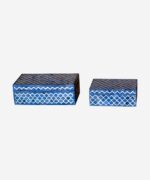 Bone Inlay Jewelry Box Blue