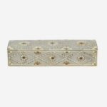 Bone Inlay Floral Design Pen Box