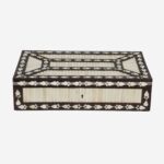 Antique Wooden Bone Inlay Jewelry Box