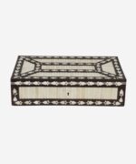 Antique Wooden Bone Inlay Jewelry Box