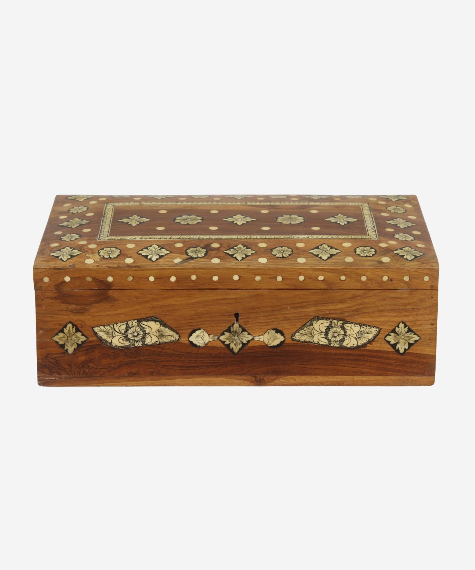 Untitled-design-2020-10-25T143516.544.jpg Antique Wooden Bone Inlay Decorative Box - Image 1