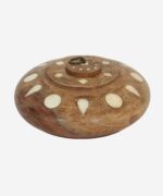 Wooden Bone Inlay Round Decorative Box