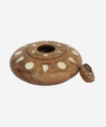 Wooden Bone Inlay Round Decorative Box - Image 2