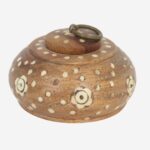 Wooden Bone Inlay Small Round Box