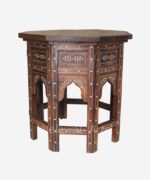 Wooden Bone Inlay Eight Angle Table - Image 2