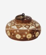 Bone Inlay Brown Ring Box