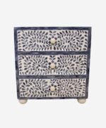 Bone Inlay Drawer Bedside Table 3