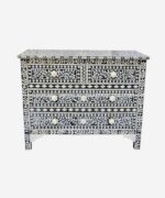 Bone Inlay Black Chest Of Drawer