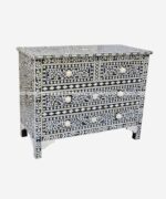 Bone Inlay Black Chest Of Drawer - Image 2