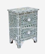 2 Drawer Mother Of Pearl Bedside Table - Image 2