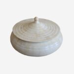 Wood Bone Inlay Round Box