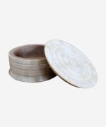 Bone Inlay White Round Box - Image 2