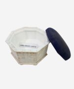 Handmade Octangle White Mother Of Pearl Storage Box - Image 2