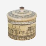 Wood Bone Inlay Round Box
