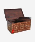 Wooden Mother Of Pearl Jewelry Storage Box - Image 3
