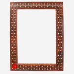 Bone Inlay Wooden Mirror Frame