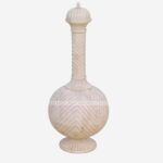 Antique Wood Bone Inlay Vase