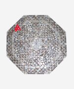 Mother of Pearl Side Table Stool Brown - Image 3