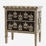Bone Inlay 2 Drawer Chest Bedside Dresser Sideboard