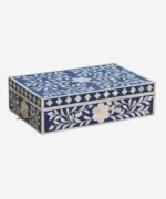 Art Deco Bone Inlay Blue Box - Image 2