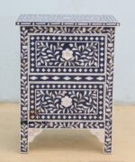 Leelawati Arts : Living Room Blue 2 Drawers Bedside Table