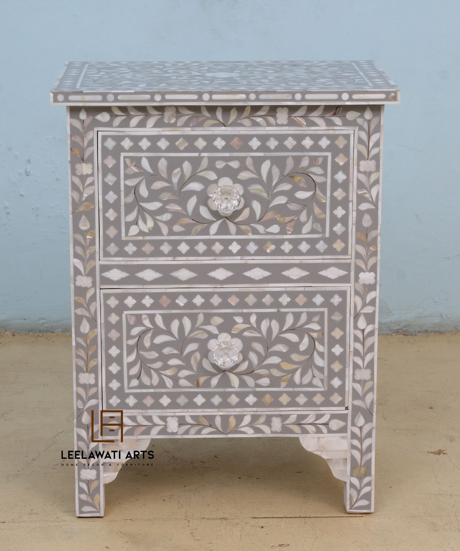 Untitled-design-2021-12-14T150813.576.jpg Leelawati Arts : Mother Of Pearl Inlay Bedside Table - Image 1