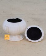 Leelawati Arts : Bone Inlay Round Shape White Color Carving Design Jewelry Box - Image 2