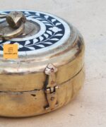 Leelawati Arts : Unique Flower Design Brass And Bone Chapati Box - Image 2