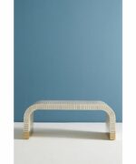 Leelawati Arts : Wood Bone Inlay Coffee Table in Grey/Blue/Black Bone Inlay Coffee Table - Image 3