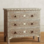 Leelawati Arts : Brown Bone Inlay Chest Of 3 Drawer With Good Storage