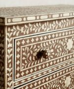 Leelawati Arts : Brown Bone Inlay Chest Of 3 Drawer With Good Storage - Image 2
