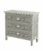 Leelawati Arts : Black Bone Inlay Chest Of 3 Drawer With Good Storage - Image 2