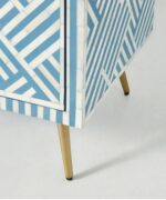 Leelawati Arts : Bone Inlay Optical Design Media Cabinet in Blue, Bone Inlay Optical Design - Image 4